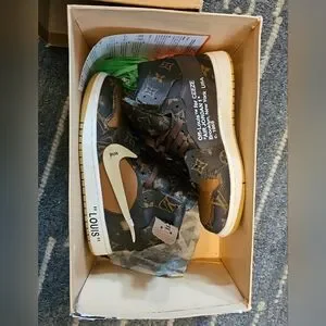 Nike x Louis Vuitton Dark Coffee Air Jordan 1, size 9 (US) Nike | Shoes | Nike X Louis Vuitton Dark Coffee Air Jordan  main image 3